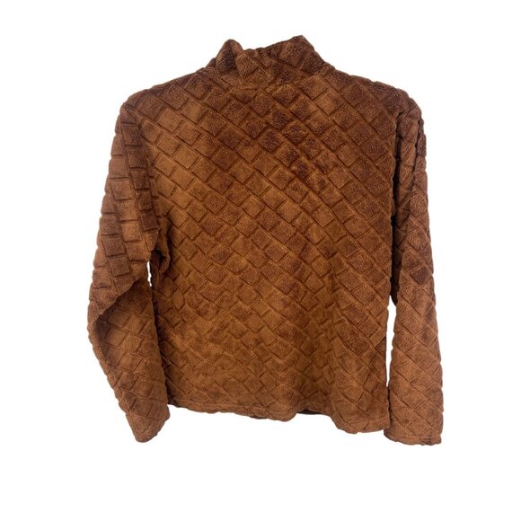 Wooly Bully Colorado Womens Mock Neck Brown Textured Pullover Sweater Size S - Picture 4 of 6